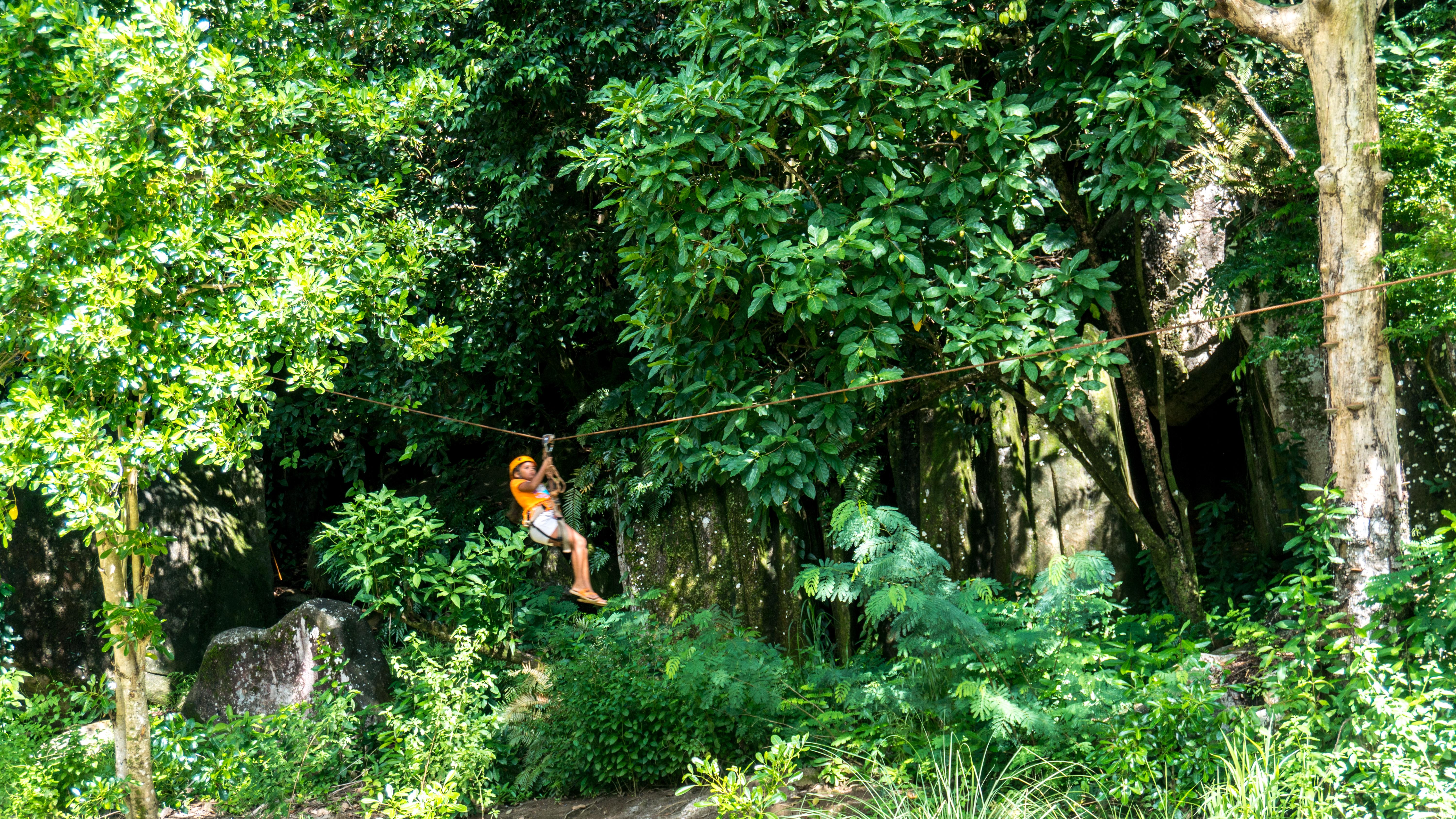 Hotel Constance Ephelia Port Glaud Esterno foto Ziplining at the park